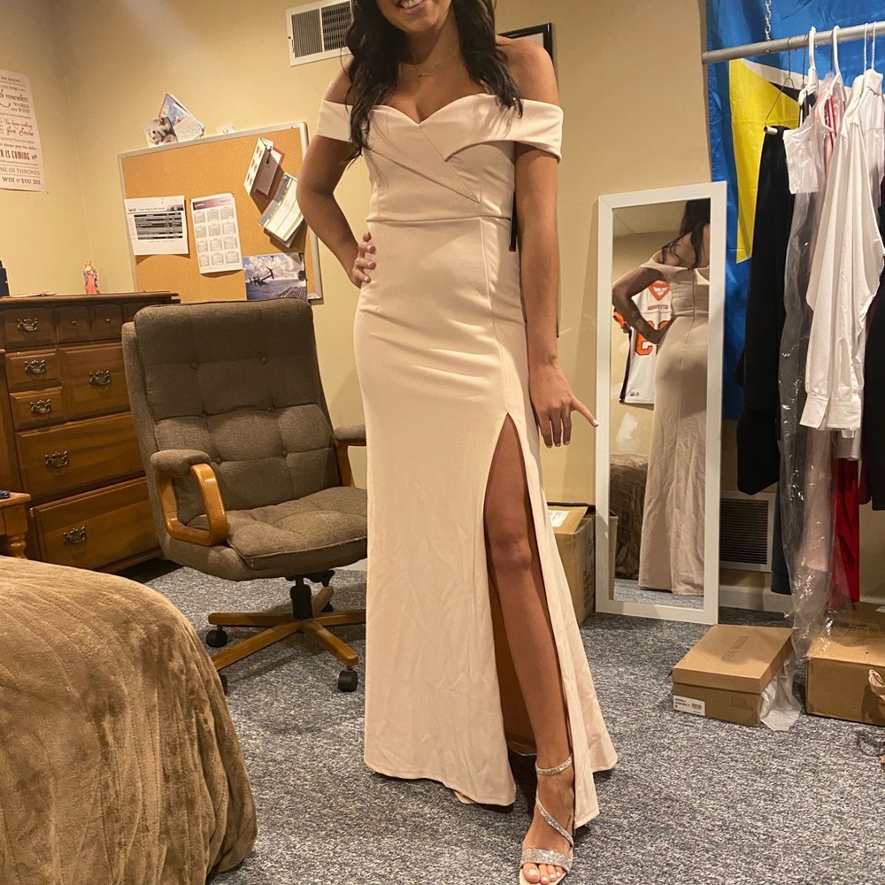 This dress but in blush pink. Can’t find a pic online of the dress. Size medium